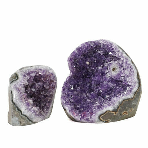 1.69kg Amethyst Polished Crystal Geode Specimen Set 2 Pieces DK810 | Himalayan Salt Factory