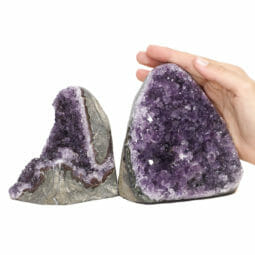 1.87kg Amethyst Polished Crystal Geode Specimen Set 2 Pieces DK813 | Himalayan Salt Factory