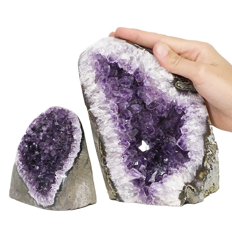 2.43kg Amethyst Polished Crystal Geode Specimen Set 2 Pieces DK820 4 2.43kg Amethyst Polished Crystal Geode Specimen Set 2 Pieces DK820 | Himalayan Salt Factory