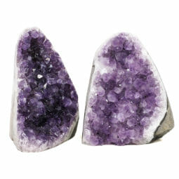 2.38kg Amethyst Polished Crystal Geode Specimen Set 2 Pieces DK821 | Himalayan Salt Factory