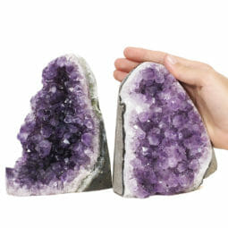 2.38kg Amethyst Polished Crystal Geode Specimen Set 2 Pieces DK821 | Himalayan Salt Factory