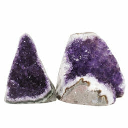 2.08kg Amethyst Polished Crystal Geode Specimen Set 2 Pieces DK822 | Himalayan Salt Factory