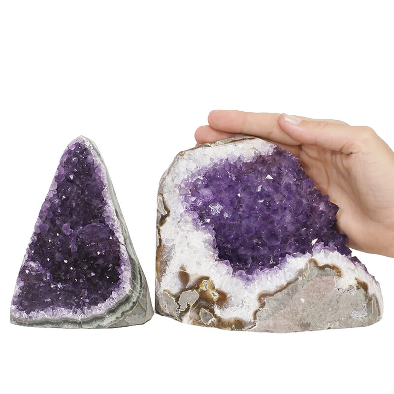 2.08kg Amethyst Polished Crystal Geode Specimen Set 2 Pieces DK822 4 2.08kg Amethyst Polished Crystal Geode Specimen Set 2 Pieces DK822 | Himalayan Salt Factory