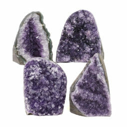 1.90kg Amethyst Polished Crystal Geode Specimen Set 4 Pieces J1966 | Himalayan Salt Factory