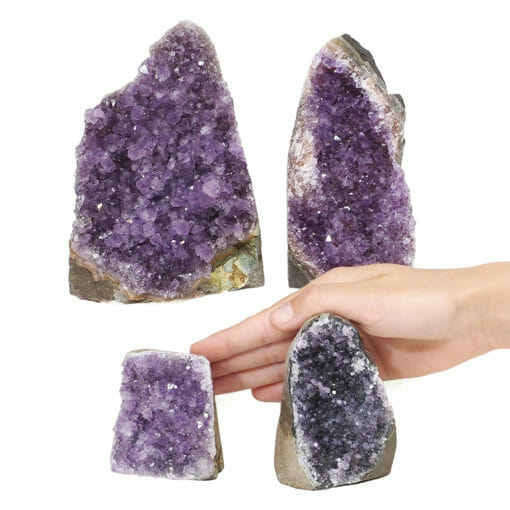 2.33kg Amethyst Crystal Geode Specimen Set 4 Pieces J1970 | Himalayan Salt Factory