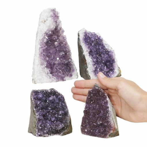 2.13kg Amethyst Crystal Geode Specimen Set 4 Pieces J1973 | Himalayan Salt Factory