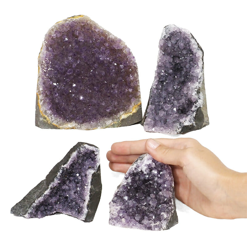 2.40kg Amethyst Crystal Geode Specimen Set 4 Pieces J1977 4 2.40kg Amethyst Crystal Geode Specimen Set 4 Pieces J1977 | Himalayan Salt Factory