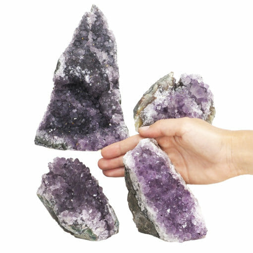 2.63kg Amethyst Crystal Geode Specimen Set 4 Pieces J1981 | Himalayan Salt Factory