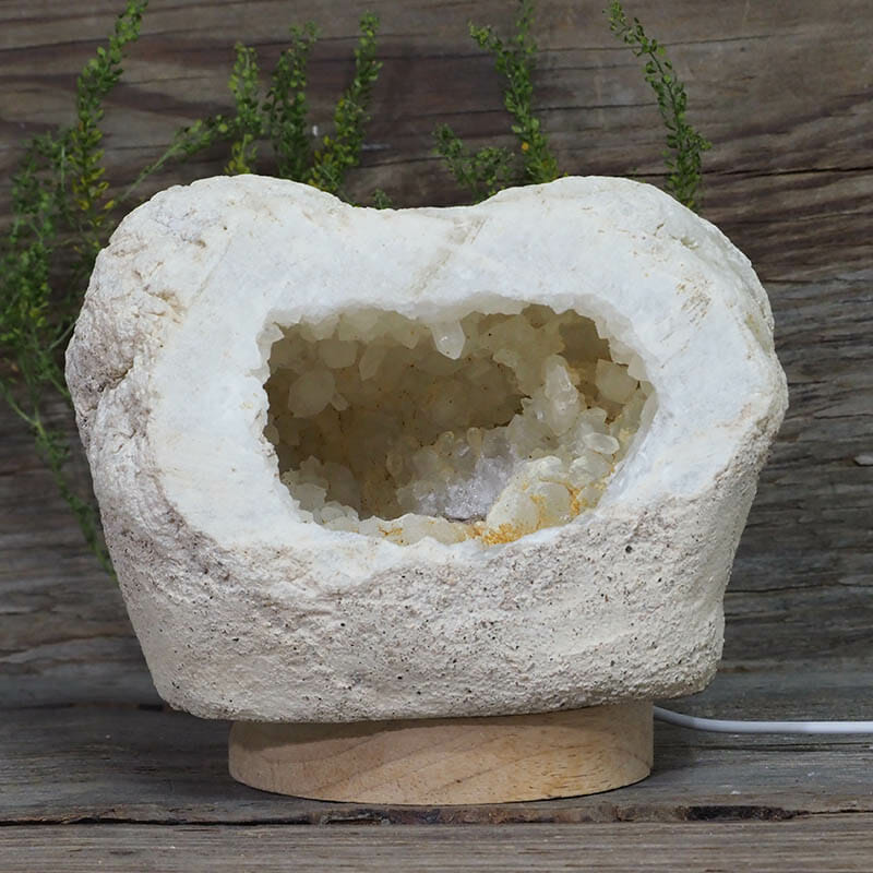 2.58kg Natural Calcite Geode Lamp with Large LED Light Base DN1642 4 2.58kg Natural Calcite Geode Lamp with Large LED Light Base DN1642 | Himalayan Salt Factory