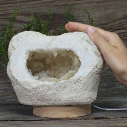 2.58kg Natural Calcite Geode Lamp with Large LED Light Base DN1642 9 2.58kg Natural Calcite Geode Lamp with Large LED Light Base DN1642 | Himalayan Salt Factory