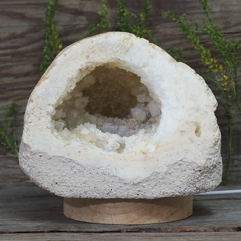 2.39kg Natural Calcite Geode Lamp with Large LED Light Base DN1647 4 2.39kg Natural Calcite Geode Lamp with Large LED Light Base DN1647 | Himalayan Salt Factory