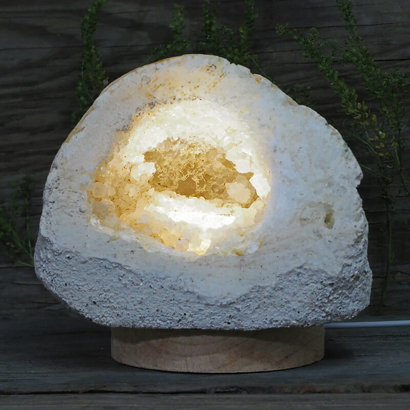 2.39kg Natural Calcite Geode Lamp with Large LED Light Base DN1647 3 2.39kg Natural Calcite Geode Lamp with Large LED Light Base DN1647 | Himalayan Salt Factory