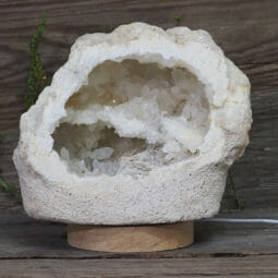 2.42kg Natural Calcite Geode Lamp with Large LED Light Base DN1649 8 2.42kg Natural Calcite Geode Lamp with Large LED Light Base DN1649 | Himalayan Salt Factory