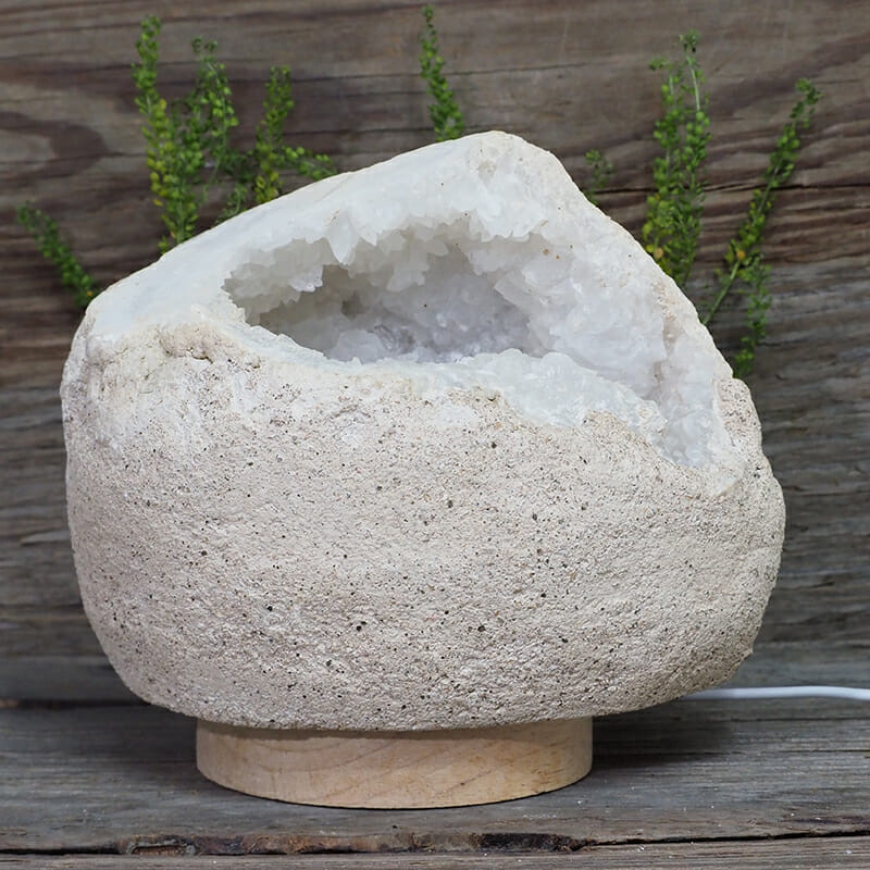 2.87kg Natural Calcite Geode Lamp with Large LED Light Base DN1607 4 2.87kg Natural Calcite Geode Lamp with Large LED Light Base DN1607 | Himalayan Salt Factory