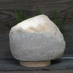 2.87kg Natural Calcite Geode Lamp with Large LED Light Base DN1607 | Himalayan Salt Factory