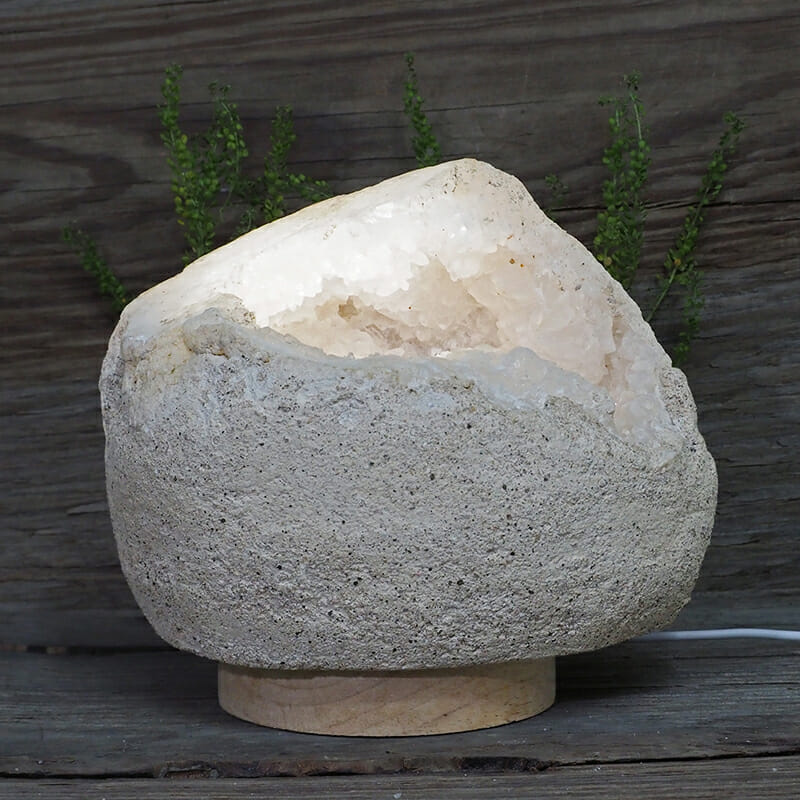 2.87kg Natural Calcite Geode Lamp with Large LED Light Base DN1607 3 2.87kg Natural Calcite Geode Lamp with Large LED Light Base DN1607 | Himalayan Salt Factory