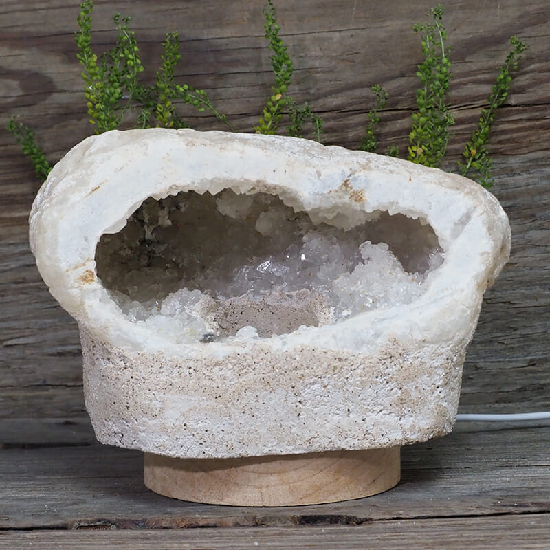 2.43kg Natural Calcite Geode Lamp with Large LED Light Base DN1609 4 2.43kg Natural Calcite Geode Lamp with Large LED Light Base DN1609 | Himalayan Salt Factory