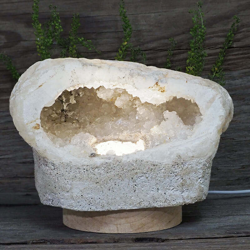 2.43kg Natural Calcite Geode Lamp with Large LED Light Base DN1609 3 2.43kg Natural Calcite Geode Lamp with Large LED Light Base DN1609 | Himalayan Salt Factory