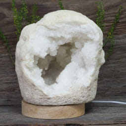 2.48kg Natural Calcite Geode Lamp with Large LED Light Base DN1610 8 2.48kg Natural Calcite Geode Lamp with Large LED Light Base DN1610 | Himalayan Salt Factory