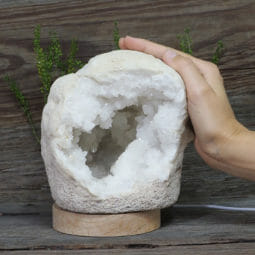 2.48kg Natural Calcite Geode Lamp with Large LED Light Base DN1610 9 2.48kg Natural Calcite Geode Lamp with Large LED Light Base DN1610 | Himalayan Salt Factory