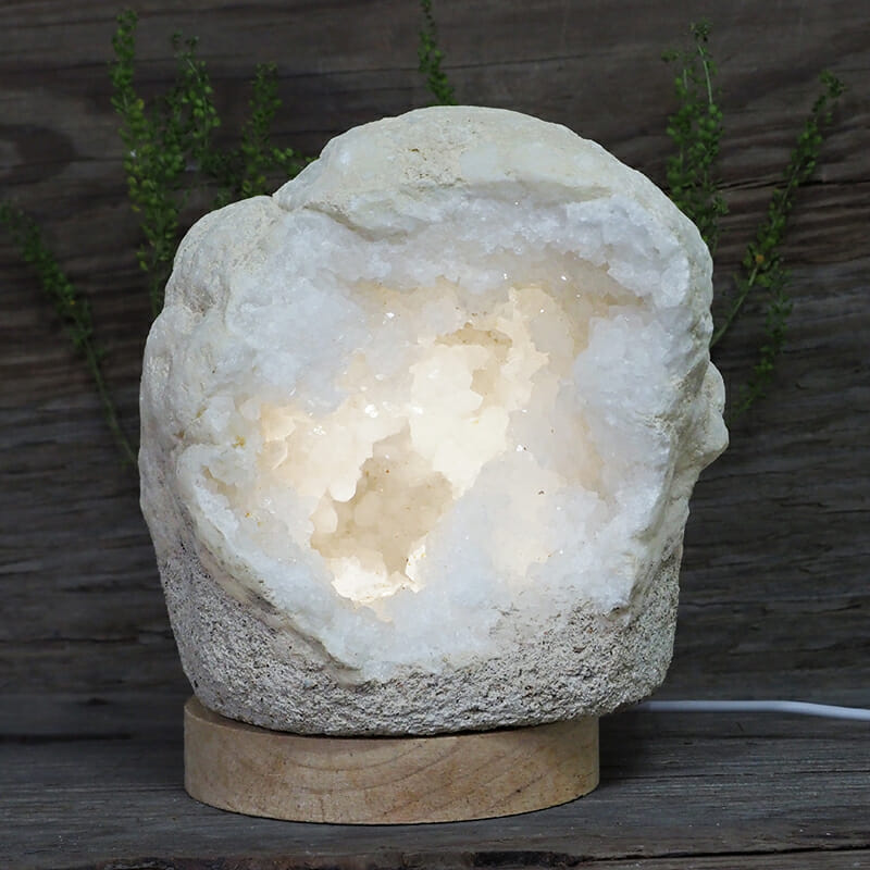 2.48kg Natural Calcite Geode Lamp with Large LED Light Base DN1610 3 2.48kg Natural Calcite Geode Lamp with Large LED Light Base DN1610 | Himalayan Salt Factory