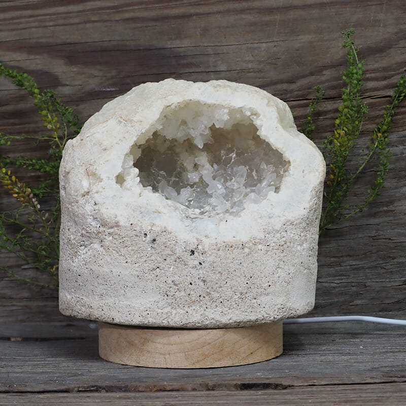 1.92kg Natural Calcite Geode Lamp with Large LED Light Base DN1621 4 1.92kg Natural Calcite Geode Lamp with Large LED Light Base DN1621 | Himalayan Salt Factory