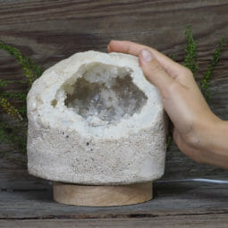 1.92kg Natural Calcite Geode Lamp with Large LED Light Base DN1621 9 1.92kg Natural Calcite Geode Lamp with Large LED Light Base DN1621 | Himalayan Salt Factory