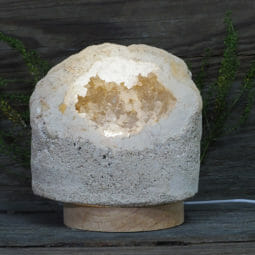 1.92kg Natural Calcite Geode Lamp with Large LED Light Base DN1621 | Himalayan Salt Factory