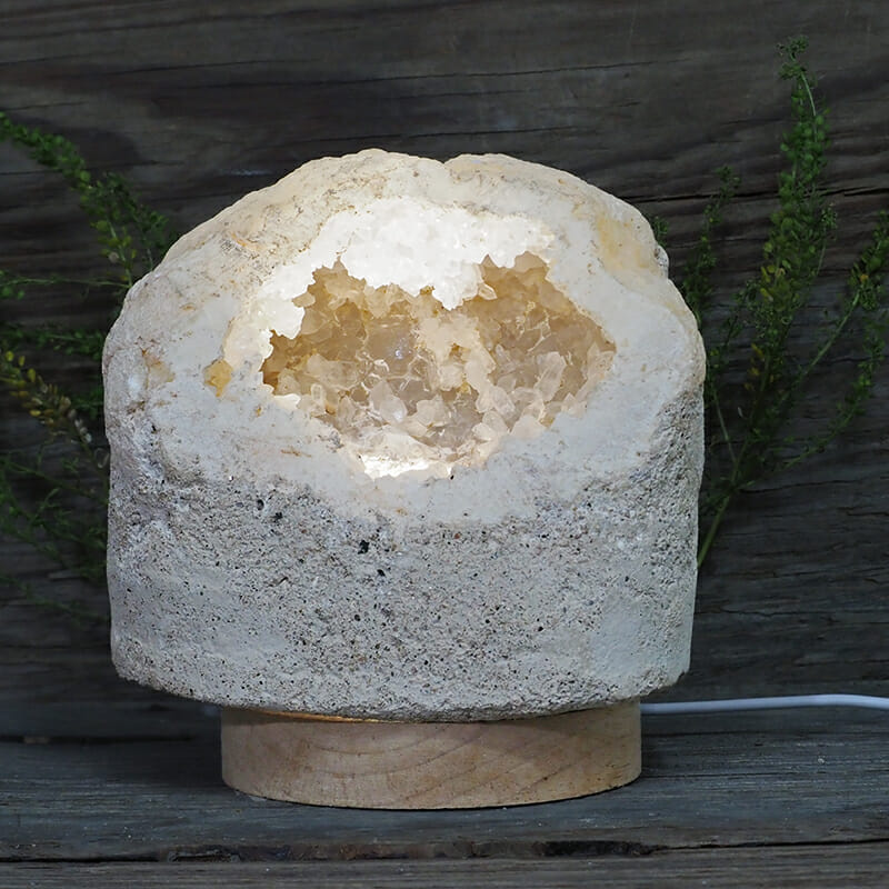 1.92kg Natural Calcite Geode Lamp with Large LED Light Base DN1621 3 1.92kg Natural Calcite Geode Lamp with Large LED Light Base DN1621 | Himalayan Salt Factory