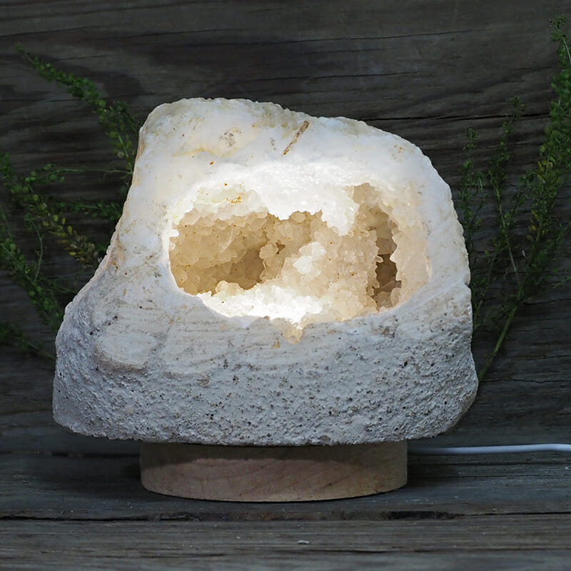2.40kg Natural Calcite Geode Lamp with Large LED Light Base DN1622 3 2.40kg Natural Calcite Geode Lamp with Large LED Light Base DN1622 | Himalayan Salt Factory