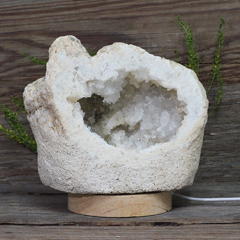 2.35kg Natural Calcite Geode Lamp with Large LED Light Base DN1625 4 2.35kg Natural Calcite Geode Lamp with Large LED Light Base DN1625 | Himalayan Salt Factory
