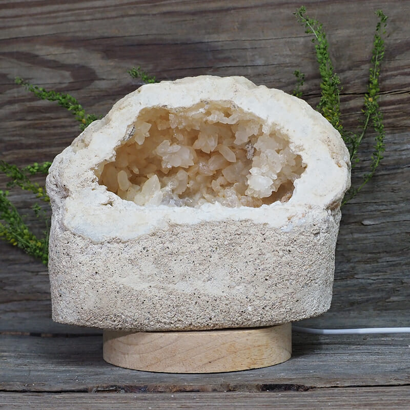 1.93kg Natural Calcite Geode Lamp with Large LED Light Base DN1626 4 1.93kg Natural Calcite Geode Lamp with Large LED Light Base DN1626 | Himalayan Salt Factory