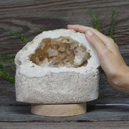 1.93kg Natural Calcite Geode Lamp with Large LED Light Base DN1626 9 1.93kg Natural Calcite Geode Lamp with Large LED Light Base DN1626 | Himalayan Salt Factory