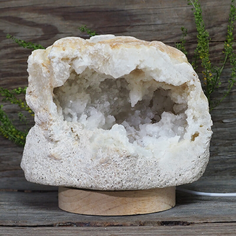 2.36kg Natural Calcite Geode Lamp with Large LED Light Base DN1627 4 2.36kg Natural Calcite Geode Lamp with Large LED Light Base DN1627 | Himalayan Salt Factory