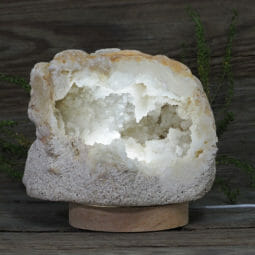 2.36kg Natural Calcite Geode Lamp with Large LED Light Base DN1627 | Himalayan Salt Factory