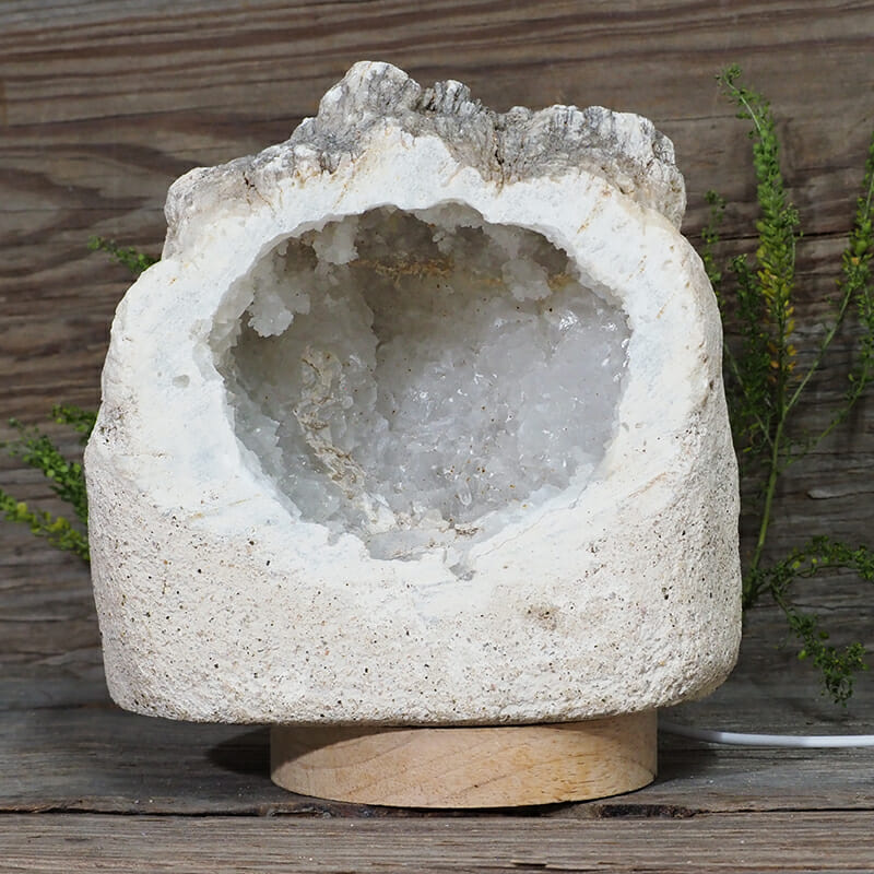 3.10kg Natural Calcite Geode Lamp with Large LED Light Base DN1630 4 3.10kg Natural Calcite Geode Lamp with Large LED Light Base DN1630 | Himalayan Salt Factory