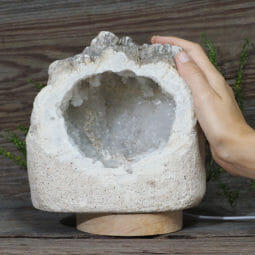 3.10kg Natural Calcite Geode Lamp with Large LED Light Base DN1630 9 3.10kg Natural Calcite Geode Lamp with Large LED Light Base DN1630 | Himalayan Salt Factory