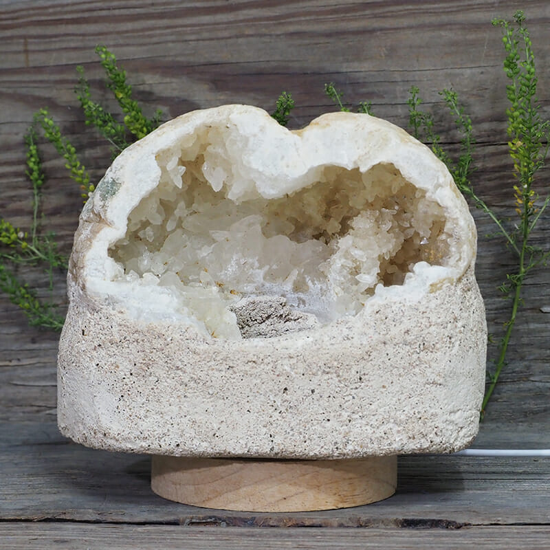 2.17kg Natural Calcite Geode Lamp with Large LED Light Base DN1596 4 2.17kg Natural Calcite Geode Lamp with Large LED Light Base DN1596 | Himalayan Salt Factory