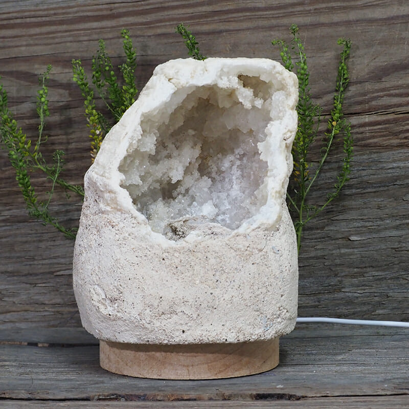 1.94kg Natural Calcite Geode Lamp with Large LED Light Base DN1600 4 1.94kg Natural Calcite Geode Lamp with Large LED Light Base DN1600 | Himalayan Salt Factory