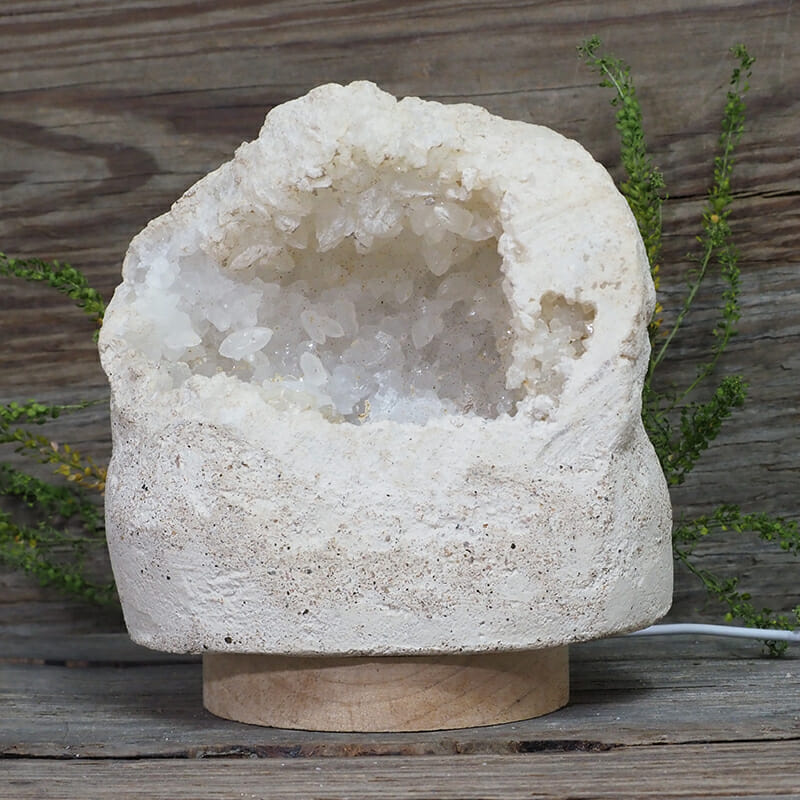 2.30kg Natural Calcite Geode Lamp with Large LED Light Base DN1631 4 2.30kg Natural Calcite Geode Lamp with Large LED Light Base DN1631 | Himalayan Salt Factory