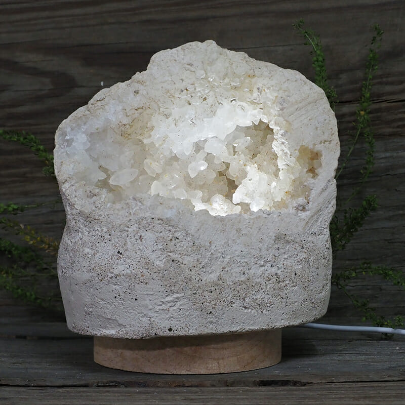 2.30kg Natural Calcite Geode Lamp with Large LED Light Base DN1631 3 2.30kg Natural Calcite Geode Lamp with Large LED Light Base DN1631 | Himalayan Salt Factory