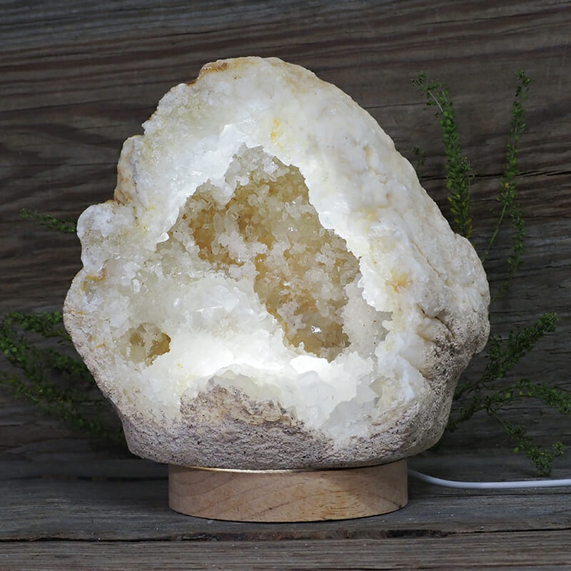 2.23kg Natural Calcite Geode Lamp with Large LED Light Base DN1634 3 2.23kg Natural Calcite Geode Lamp with Large LED Light Base DN1634 | Himalayan Salt Factory