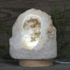 2.15kg Natural Calcite Geode Lamp with Large LED Light Base DN1636 | Himalayan Salt Factory