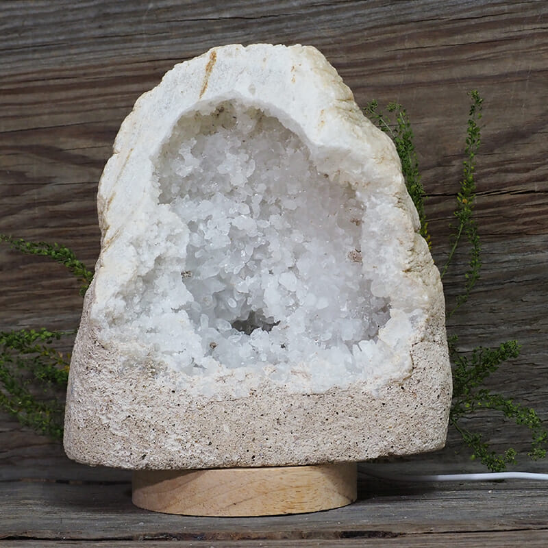 2.92kg Natural Calcite Geode Lamp with Large LED Light Base DN1637 4 2.92kg Natural Calcite Geode Lamp with Large LED Light Base DN1637 | Himalayan Salt Factory