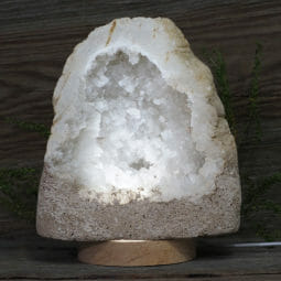 2.92kg Natural Calcite Geode Lamp with Large LED Light Base DN1637 | Himalayan Salt Factory