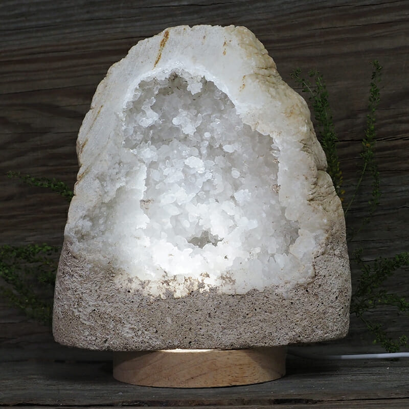 2.92kg Natural Calcite Geode Lamp with Large LED Light Base DN1637 3 2.92kg Natural Calcite Geode Lamp with Large LED Light Base DN1637 | Himalayan Salt Factory