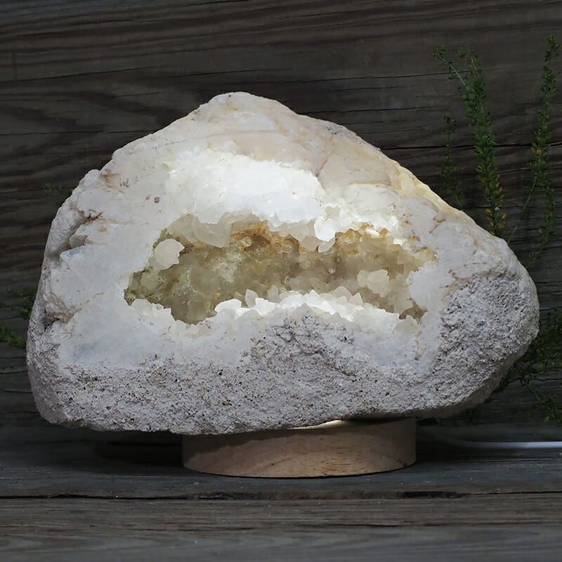 2.87kg Natural Calcite Geode Lamp with Large LED Light Base DN1638 3 2.87kg Natural Calcite Geode Lamp with Large LED Light Base DN1638 | Himalayan Salt Factory