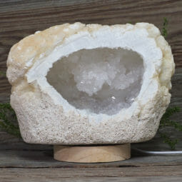 2.99kg Natural Calcite Geode Lamp with Large LED Light Base DN1639 | Himalayan Salt Factory