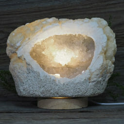 2.99kg Natural Calcite Geode Lamp with Large LED Light Base DN1639 | Himalayan Salt Factory