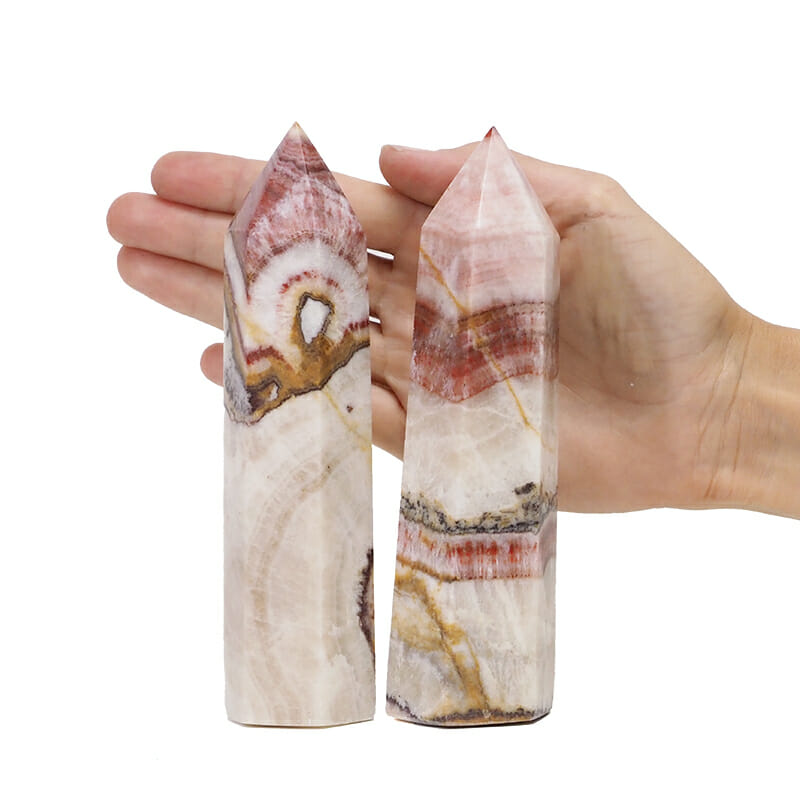 0.64kg Multicolored Calcite Terminated Point set of 2 DK717 4 0.64kg Multicolored Calcite Terminated Point set of 2 DK717 | Himalayan Salt Factory